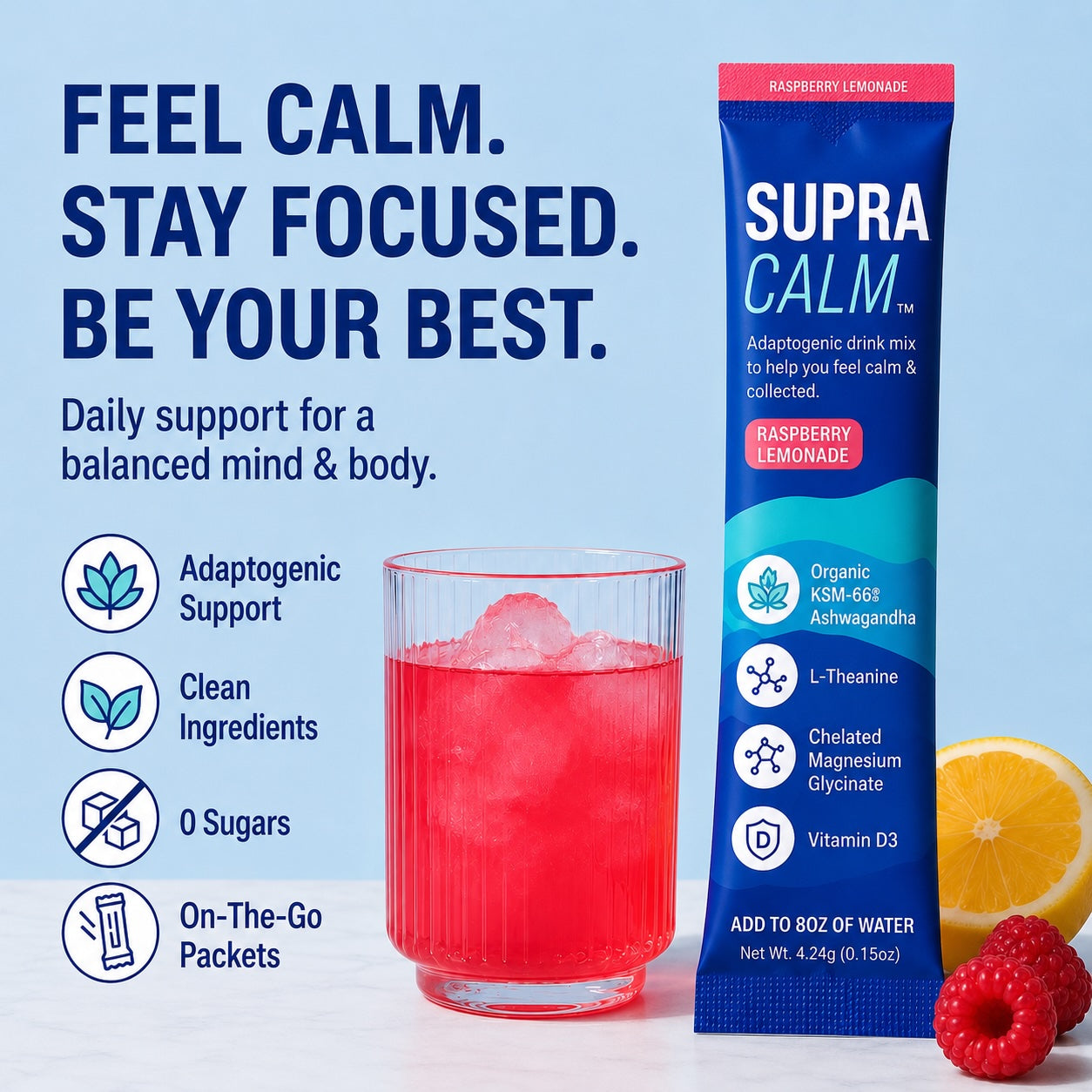 ORLUNA CALM™ Adaptogenic Wellness Blend - Raspberry Lemonade